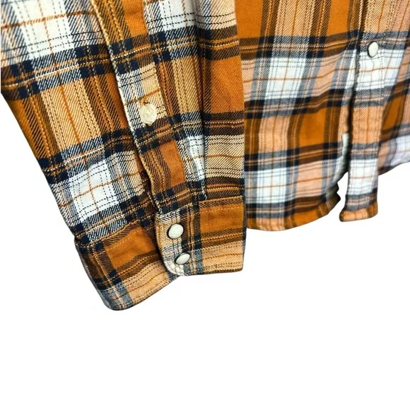 Lucky Brand Western Flannel Snap Button Long Sleeve Shirt Size Large - Picture 4 of 10